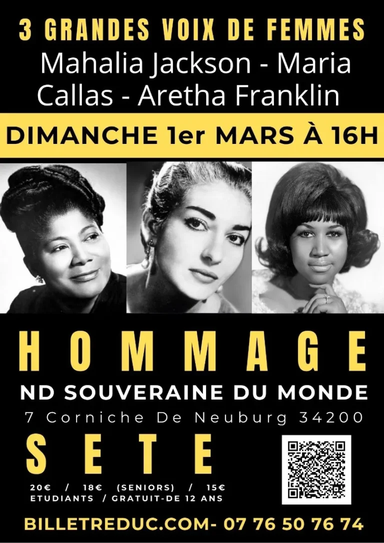 Hommage aux 3 Grandes Voix de Femmes : Mahalia Jackson - Maria Callas- Aretha Franklin