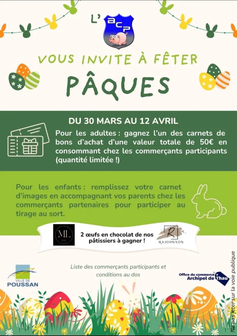 ANIMATION PAQUES DE L'ASSOCIATION DES COMMERCANTS DE POUSSAN