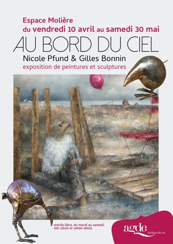 Exposition Au bord du ciel – Peintures de Nicole Pfund & Sculptures de Gilles Bonnin
