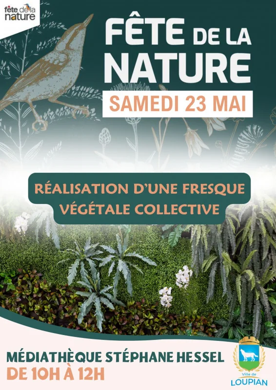 Fête de la Nature à la Médiathèque Stéphane Hessel - Une Fresque Végétale Prend Vie