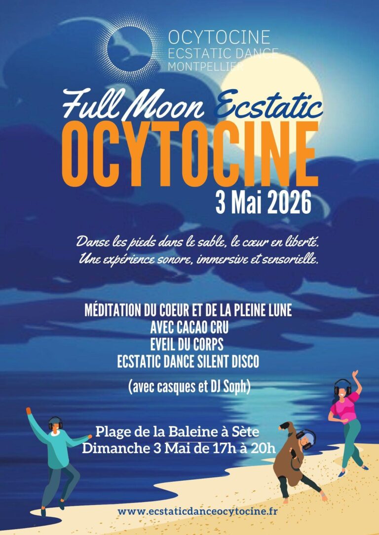 Full Moon Ecstatic Dance Ocytocine – Silent Disco sur la Plage de la Baleine