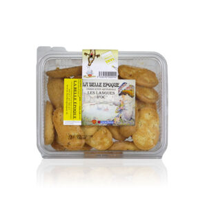Langues d'Oc biscuit citron boîte transparente 200g biscuiterie artisanale Languedoc
