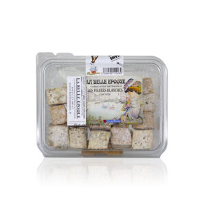 Pierres Blanches de Sète boîte transparente refermable 200g biscuit praliné