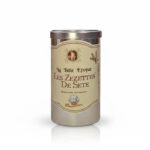 Boîte cylindrique métal argent Zézettes de Sète 200 g La Belle Époque