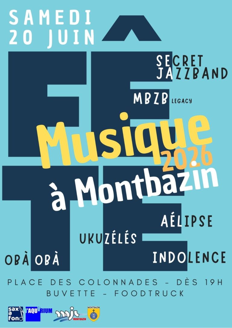 Fête de la Musique 2026 à Montbazin - 6 formations live Place des Colonnades