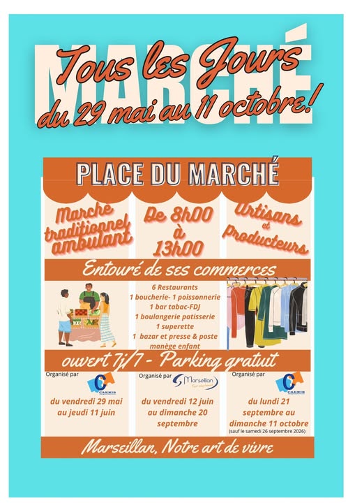 Marché Traditionnel 2026 de Marseillan Plage - Tous les jours dès 8h