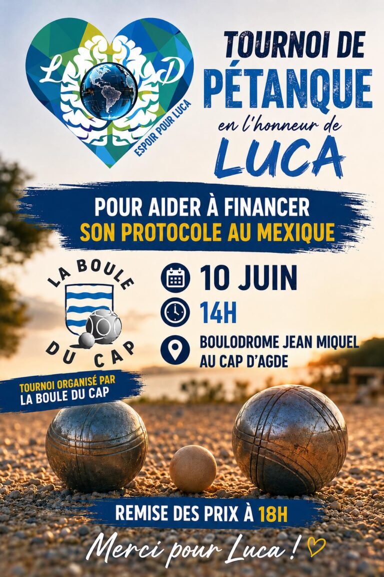 Tournoi de Pétanque Solidaire en l'honneur de Luca – Cap d'Agde