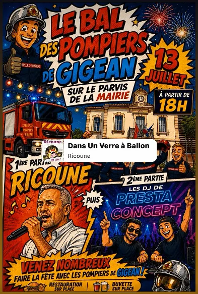 Le Bal des Pompiers de Gigean 2026