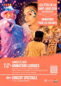 Animations enfants Saint-Louis Sète 2026 Esplanade Kenzo Performer