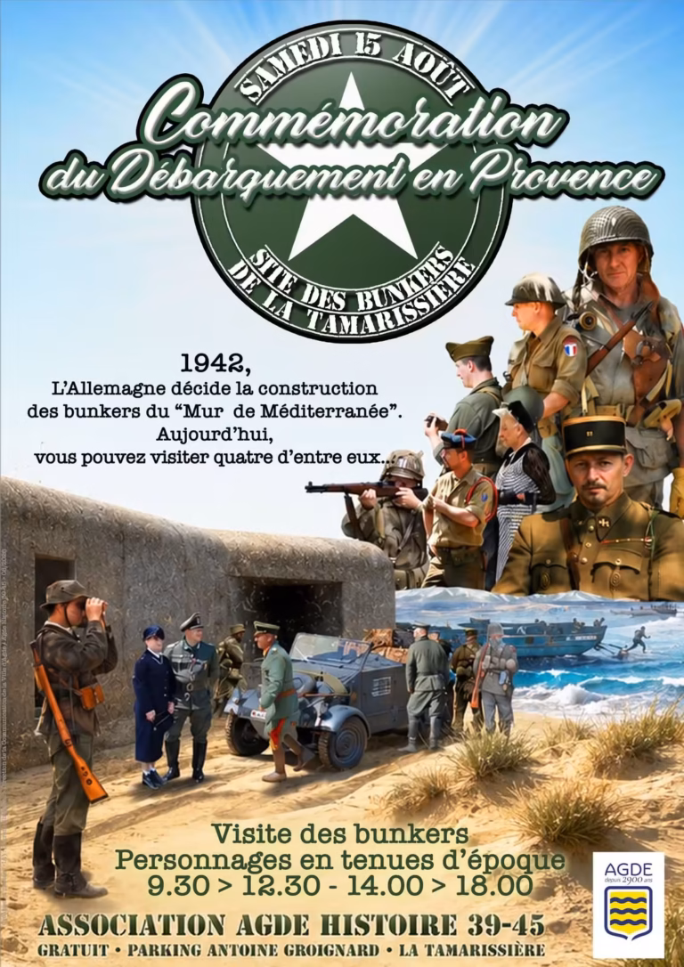 Commémoration Débarquement Provence bunkers Tamarissière Agde 2026