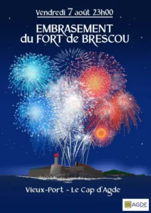 Embrasement du Fort de Brescou – Feu d'artifice du Cap d'Agde 2026