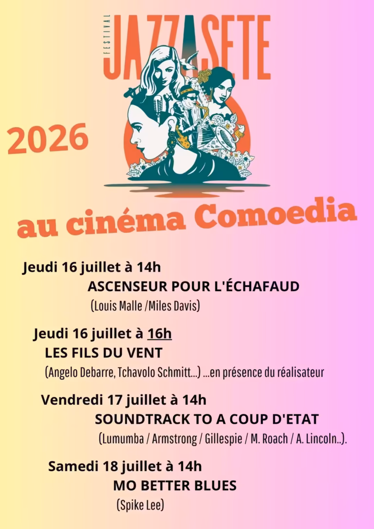 Affiche Jazz à Sète au Cinéma Comoedia 2026