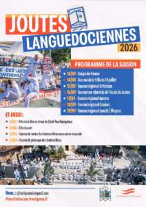 Affiche du programme de la saison des Joutes Languedociennes 2026 à Frontignan