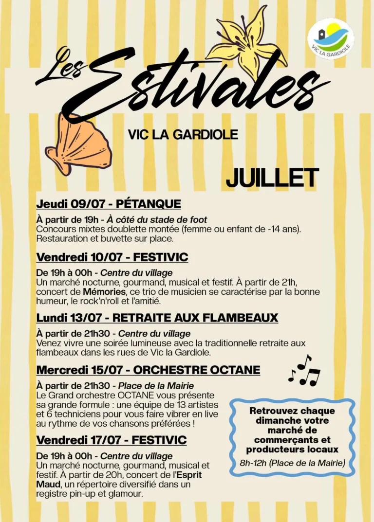 Les Estivales 2026 à Vic la Gardiole