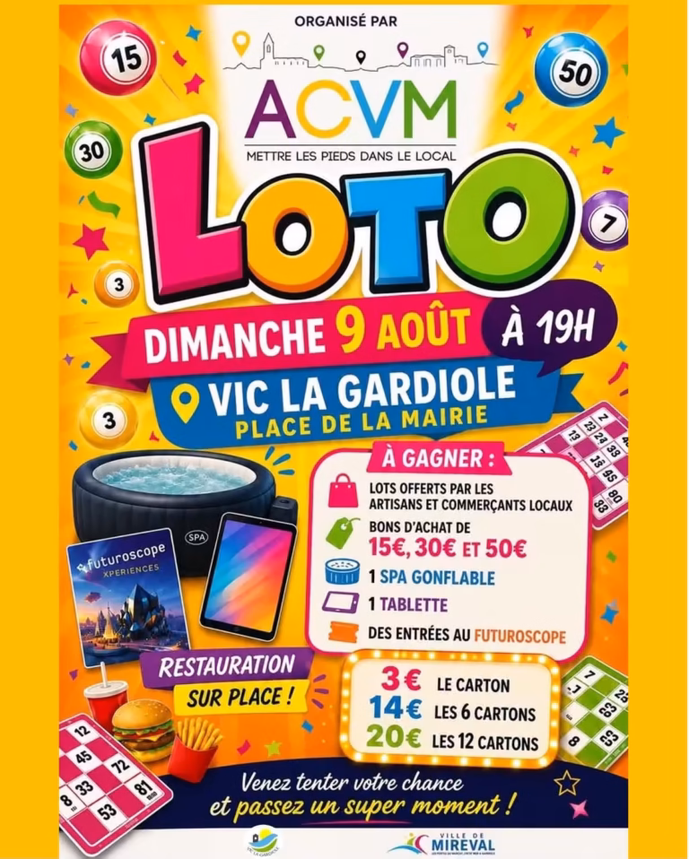 Affiche LOTO ACVM plein air Vic la Gardiole 2026