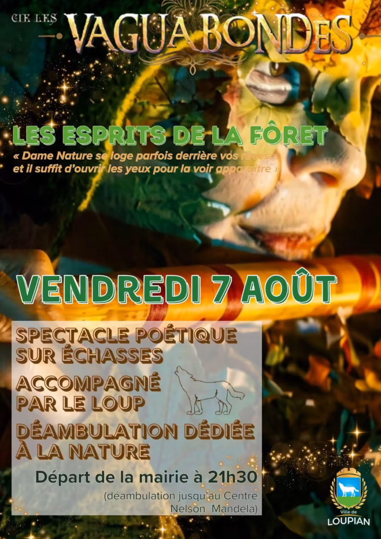 Affiche du spectacle Les Esprits de la Forêt par la Compagnie Les Vaguabondes, vendredi 7 août à Loupian