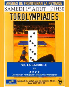 Torolympiades 2026 Vic la Gardiole APCF Arènes Frontignan