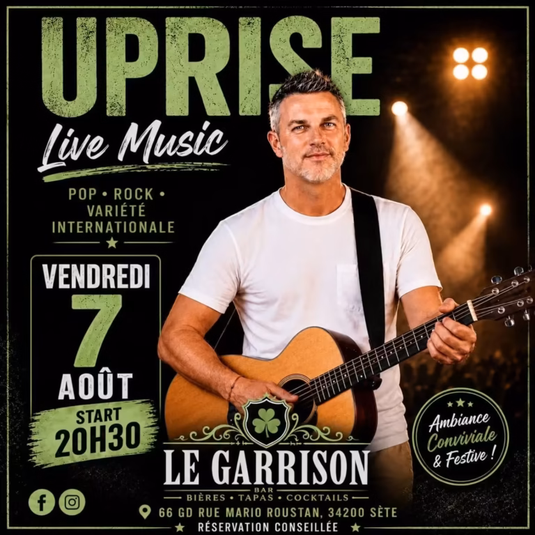 Affiche du concert live UPRISE au bar Le Garrison à Sète