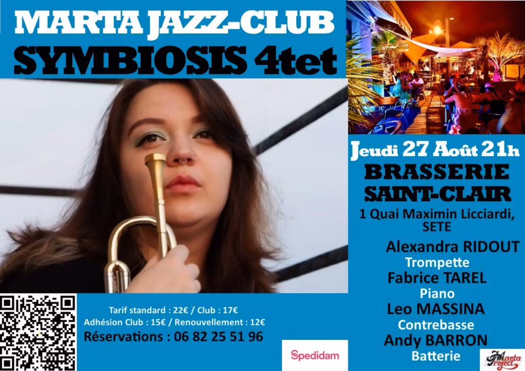 Marta Jazz-Club - Symbiosis 4tet avec Alexandra Ridout à Sète