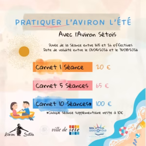 Initiation aviron en carnet de séances à Sète