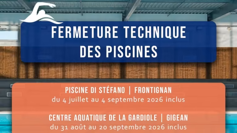 Fermeture technique des piscines de Sète agglopôle en septembre 2026