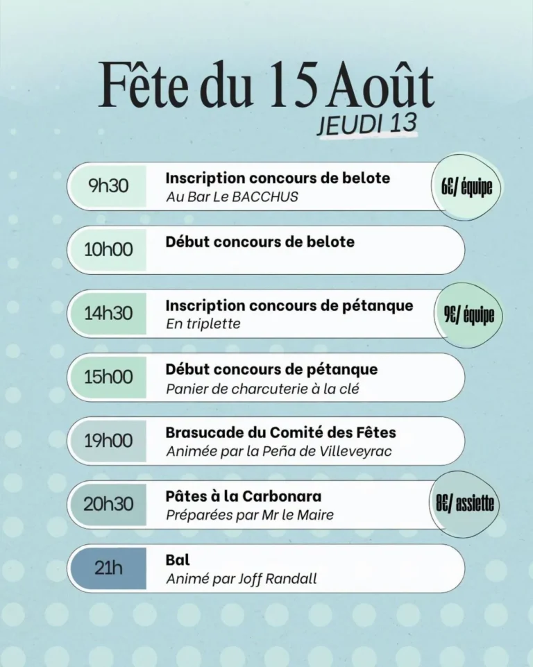 Fête Locale de Villeveyrac - Programme 2026