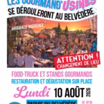 gourmandusines 2026 10 aout belvedere balaruc les bains changement de lieu