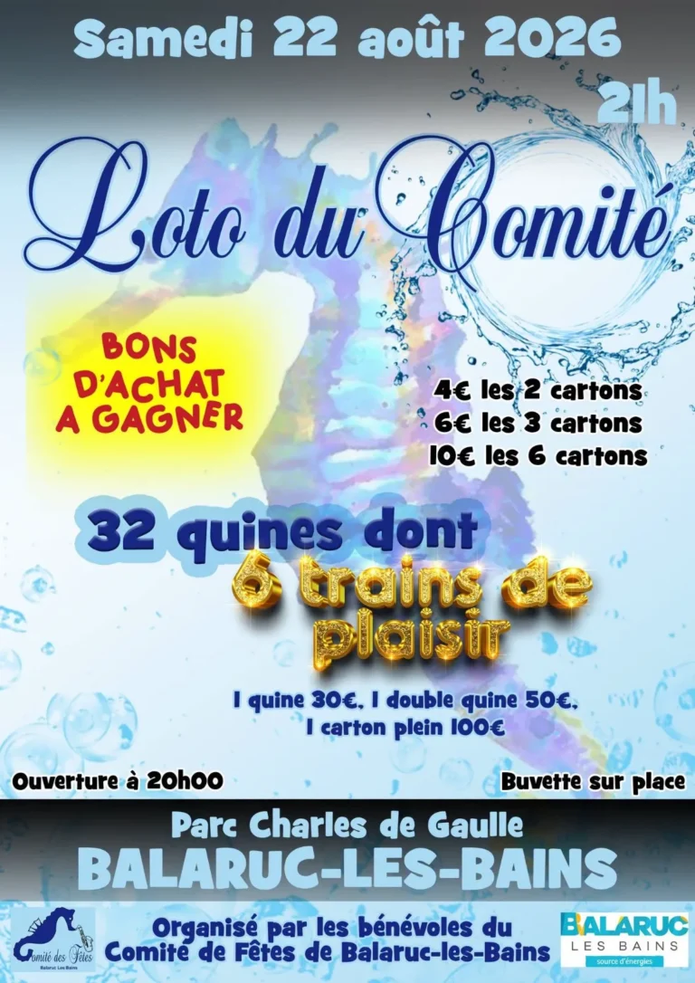 Loto du Comité des Fêtes 2026 à Balaruc-les-Bains