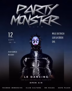 Affiche Party Monster Club au Dancing à Sète le 12 septembre 2026