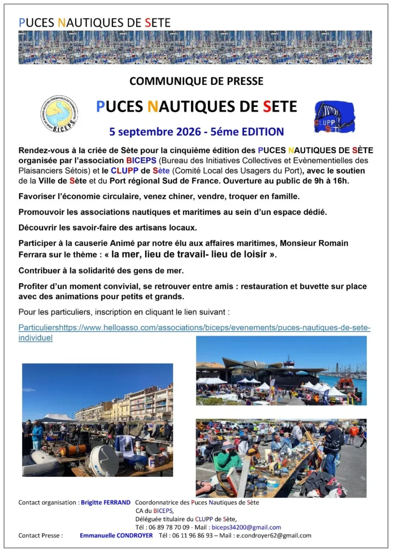 Puces Nautiques 2026 à Sète