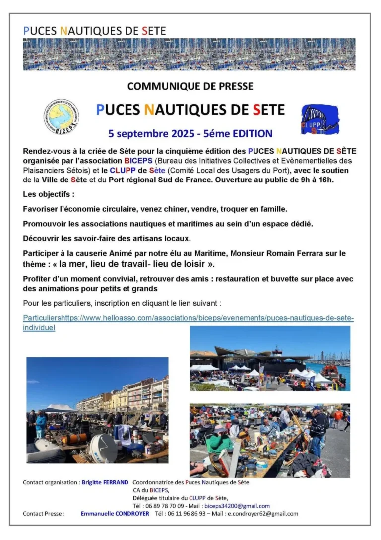 Puces Nautiques 2026 à Sète