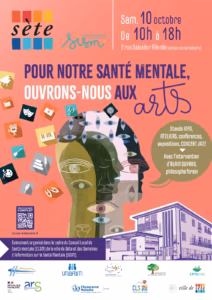 Affiche de la journée Art et santé mentale du samedi 10 octobre 2026 à l'ancien conservatoire de Sète