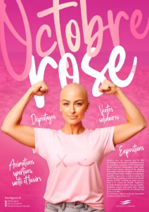 Affiche Octobre Rose 2026 à Frontignan la Peyrade : dépistages, ventes solidaires, expositions, animations sportives
