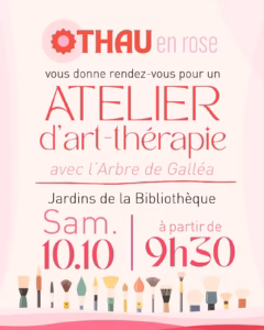 Visuel Thau en rose de l'atelier d'art-thérapie avec L'Arbre de Galléa à Bouzigues