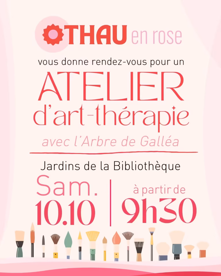 Visuel Thau en rose de l'atelier d'art-thérapie avec L'Arbre de Galléa à Bouzigues