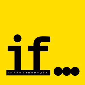 Logo jaune de l'association Itinérances Foto, atelier autoportrait à la Médiathèque Malraux de Sète
