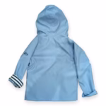 Ciré Hublot Proue enfant bleu ciel sur fond blanc, vue de dos