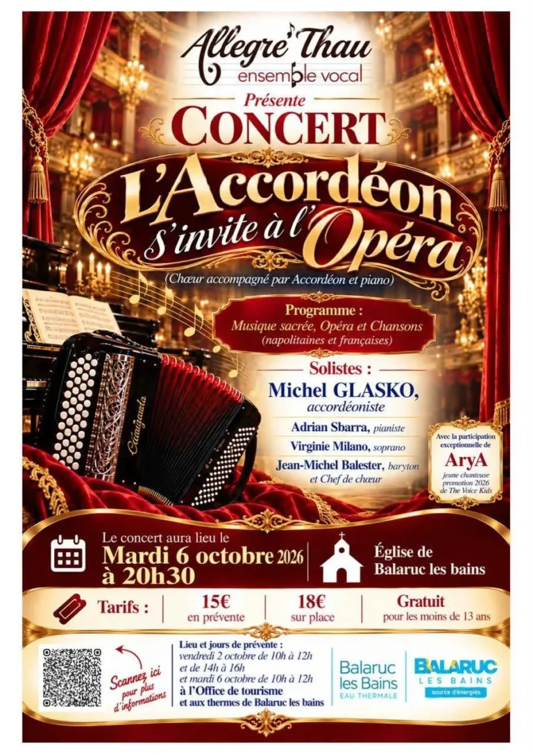 Concert L'Accordéon s'invite à l'Opéra à Balaruc-les-Bains
