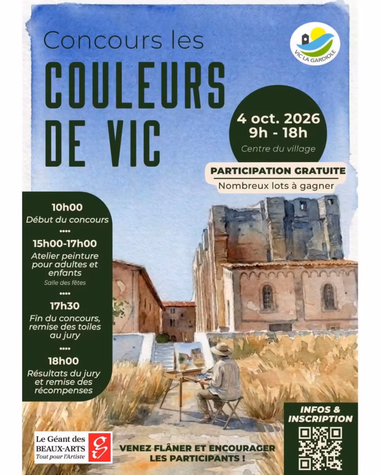 Affiche du concours de peinture Couleurs de Vic à Vic-la-Gardiole le 4 octobre 2026