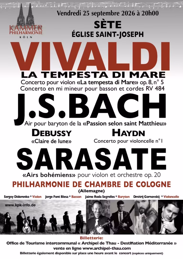 Concert de la Kammer Philharmonie Köln à Sète