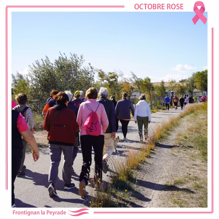 Marche solidaire Octobre rose à l'étang des Mouettes, Frontignan
