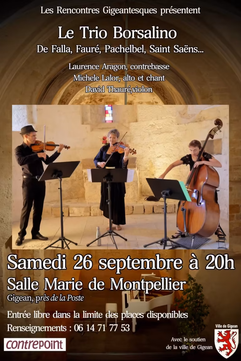 Concert du Trio Borsalino à Gigean