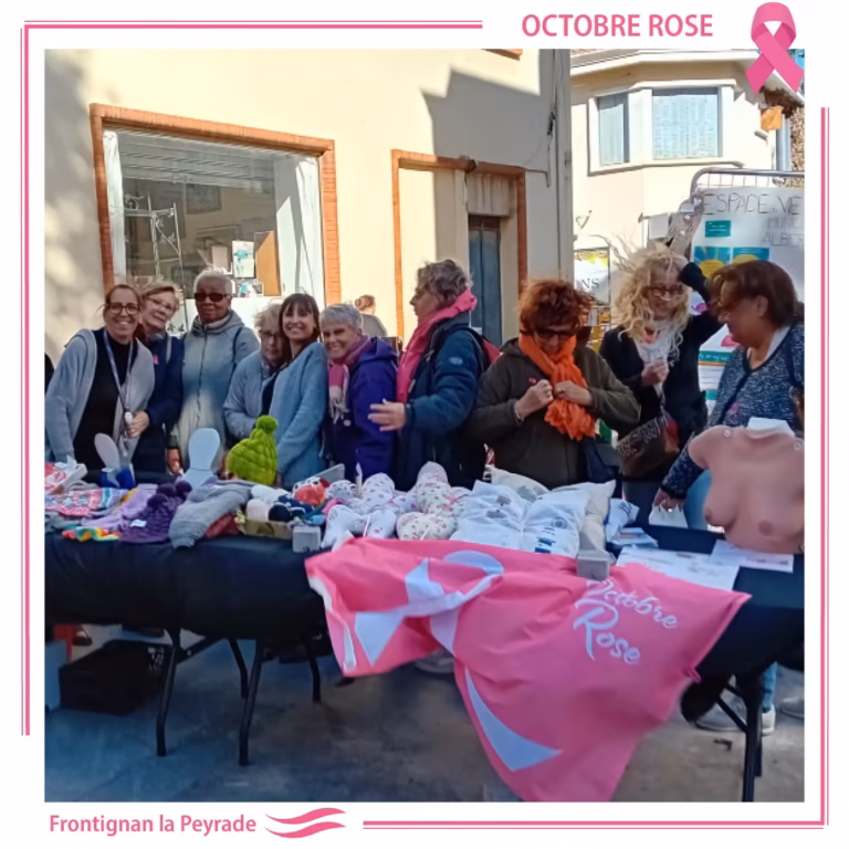 Vente solidaire Octobre rose sur le marché du jeudi à Frontignan