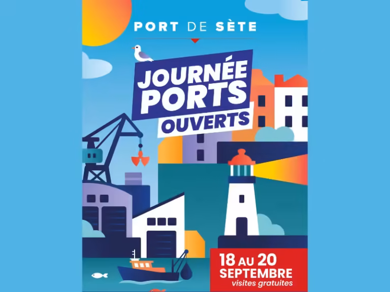 Affiche des Journées Port Ouvert 2026 au Port de Sète, du 18 au 20 septembre