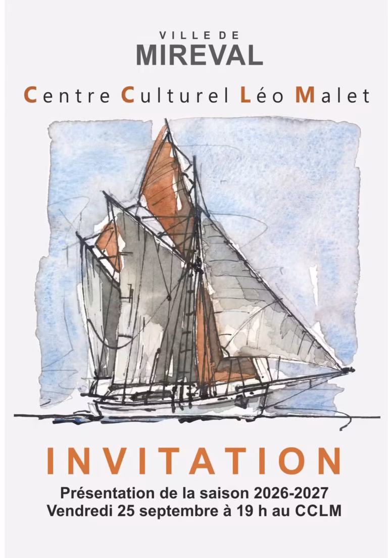 Invitation à la présentation de la saison 2026-2027 du Centre Culturel Léo Malet de Mireval
