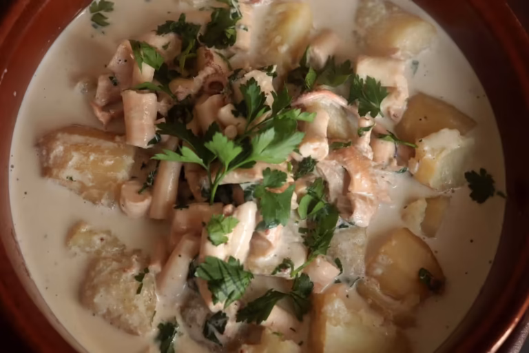 Plat de rouille graulenne : poulpe, pommes de terre et sauce à l'aïoli