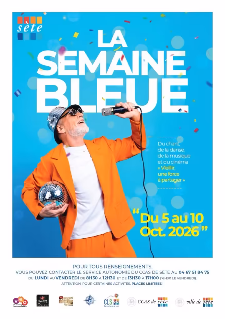 Affiche de la Semaine Bleue 2026 à Sète, du 5 au 10 octobre