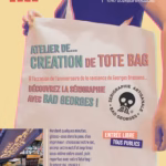 affiche atelier tote bag serigraphie bad georges espace georges brassens sete 22 octobre 2026