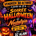 affiche soiree halloween 2026 nostalgia balaruc les bains