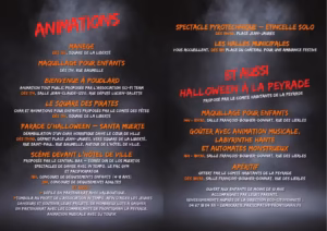 Animations d'Halloween 2026 à Frontignan et à La Peyrade : manège, parade Santa Muerte, scène Dia de los Muertos, spectacle pyrotechnique